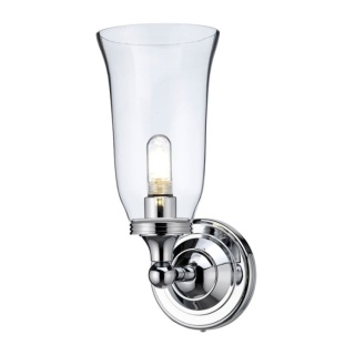 Burlington LED Bathroom Round Wall Light & Clear Glass Vase Shade